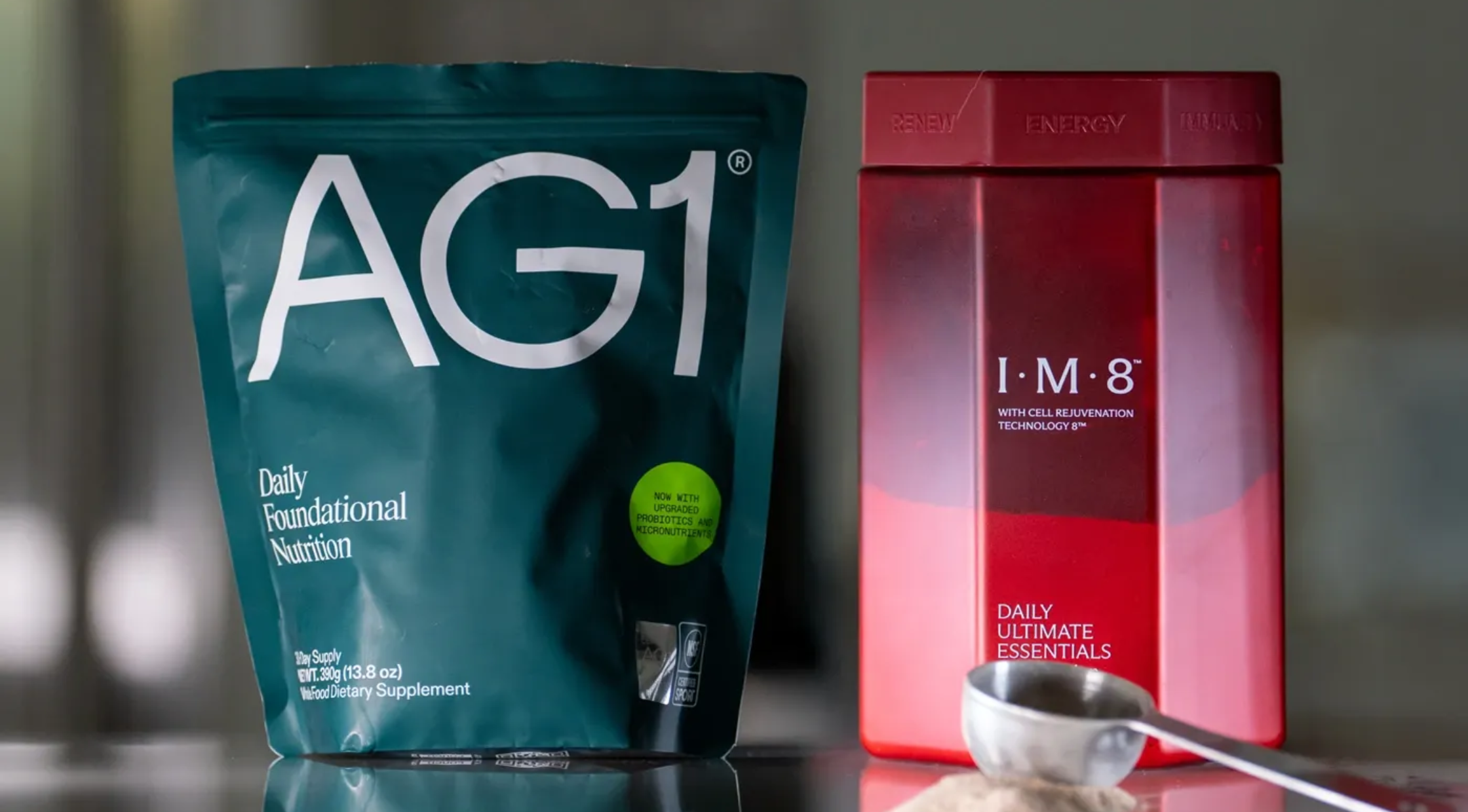 AG1 vs IM8 Daily Ultimate Essentials wellness drinks comparison